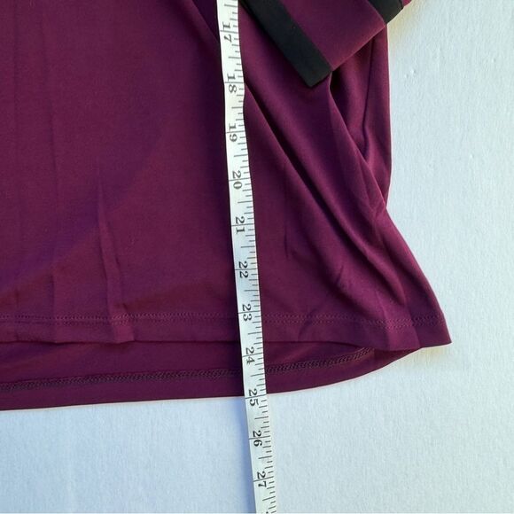 Karl Lagerfeld Magenta Contrast Trim Pintuck Blouse Size Medium NWT - Picture 7 of 9